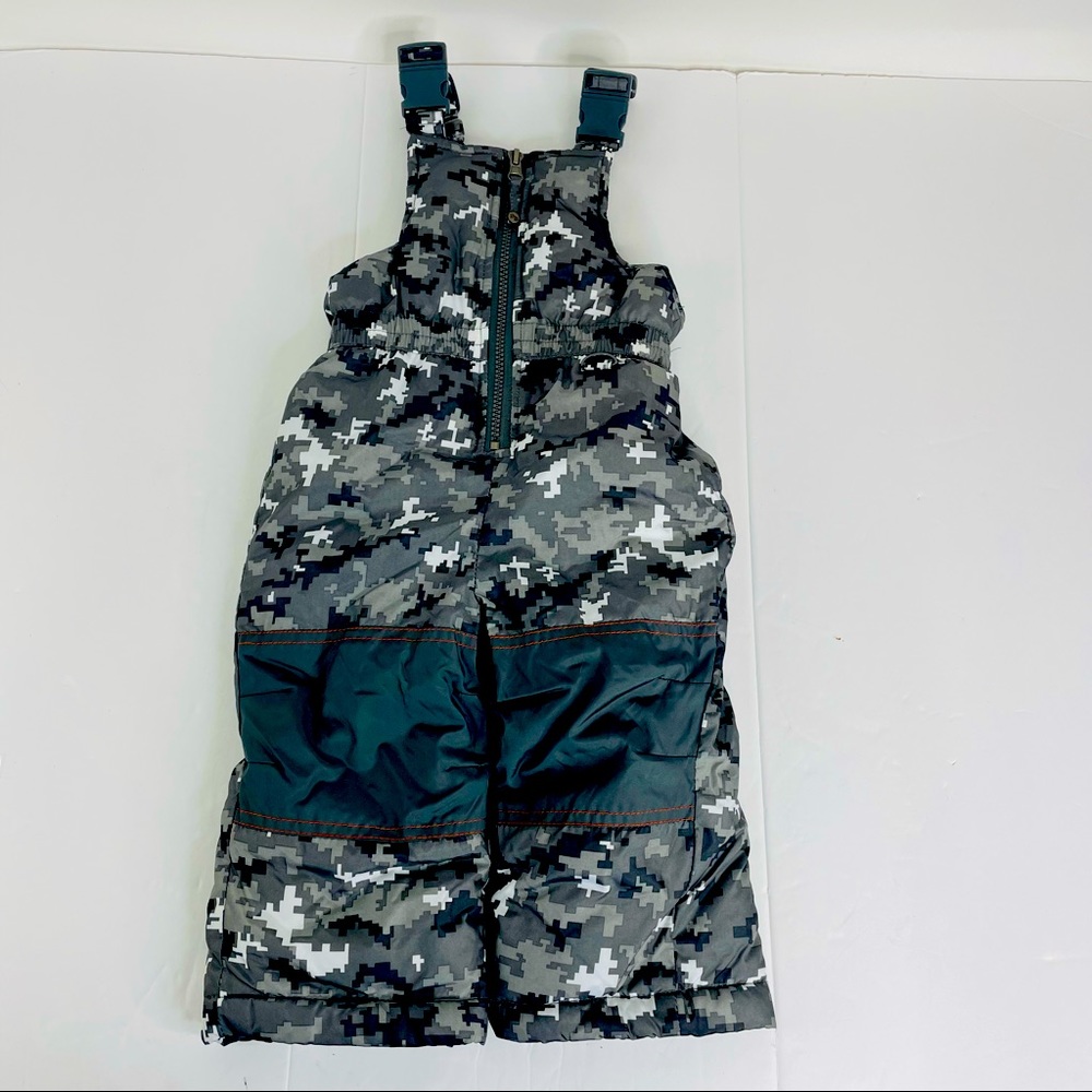 Rugged Bear Unisex Snowsuit 12M Gray Clip On Shoulder Straps Zipper